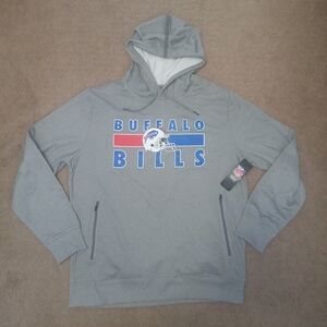 NFL Buffalo Bills Hoodie Mens Size Large Grey Blue and Red NWT
